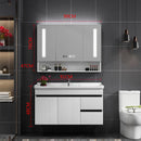 Nordic Solid Wood Bathroom Cabinet Bathroom Small Apartment Wall-mounted Washbasin Smart Mirror