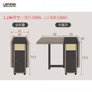 Foldable Dining Table And Chairs Solid Wood Belt Storage Multi-functional Table Set Retractable