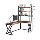 Solid Wood Corner Table Bookshelf Combination L-shaped Desk Home Corner Computer Desk