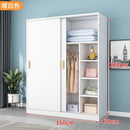 Wardrobe Sliding Door Modern Minimalist Bedroom Rental Room Storage Cabinet Solid Wood Minimalist