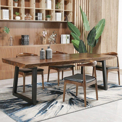 American Minimalist Natural Side Solid Wood Desk Natural Log Computer Desk Meeting Table Studio