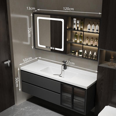 LAL Modern Simple Bathroom Cabinet Bathroom Ceramic Integrated Washstand, Wash Face Light Luxury