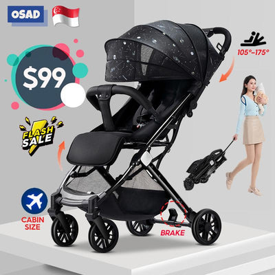 OSAD Baby Stroller Foldable Kids Travel Stroller Lightweight Compact Pram