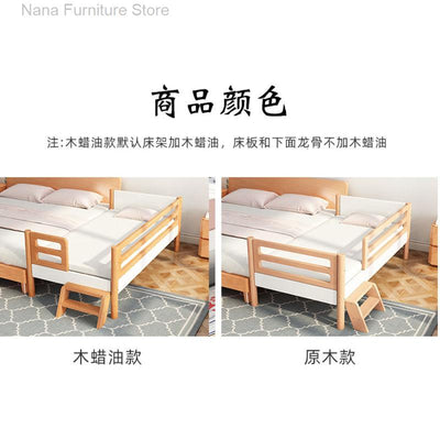 Baby Bed Widened Bedside Solid Wood Children's Crib Stitching Big Bed Children's Single Bed