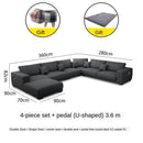 Modern Fabric Sofa Combination Living Room Self-contained U-shaped l Corner Nordic Simple Large and