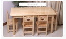 Kindergarten Children's Study Table Solid Wood Desk Chair Rectangular Table Square Desk Chair Set