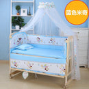 Crib Solid Wood Baby Bed Lacquerless Baby Cradle Foldable Multifunctional Desk Mobile Portable