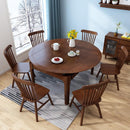 (MUWU) Solid Wood Folding Table And Chair Combination Nordic Style Restaurant Family Dining Table