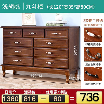 Nordic Solid Wood Simple Modern Bedroom Storage Living Room Cabinet Chest of Drawers Special Price