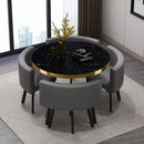 (4+1) Nordic Simple Round Dining Coffee Table Chair