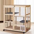 RUNPET Wooden Cat Cage Villa Solid Wood Cat House Oversized Free Space Cat Cabinet