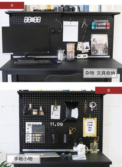 【Free Shipping】Girl Desk Bookshelf Combination Hole Board Shelf Double Bedroom Computer Bookcase