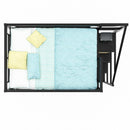 FORTUNE Modern simple bedroom black iron bed upper and lower single double elevated bed apartment