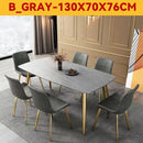 DF Sintered Stone Dining Table Set | Marble Table and Chair | Long Dining Table | Nordic Gold Dining