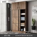 (YIGLE) Wardrobe Nordic Bedroom Solid Wood Modern 2021 Simple Push-door Small-family Collection