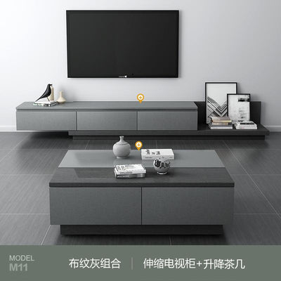 Muyue modern simple tea table TV cabinet combination set Nordic retractable floor cabinet living