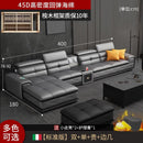 Italian Cowhide Sofa Modern Adjustable Usb Charging Comfortable L-shaped Sofa Set Russian Solid Wood