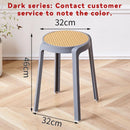 【Buy 3 Get 1 Free】Stackable Plastic Stool Minimalist Rattan Stool Living Room Thickened Round Stool