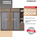 Kinbolee Nordic Wardrobe Sliding Door Solid Wood Wardrobe Multi-smell Sliding Door Wardrobe