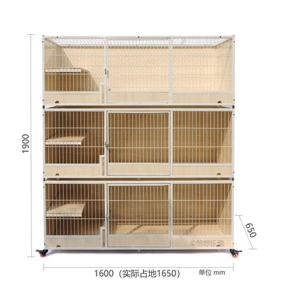 Pet Supplies Cabinet Breeding House Foster Cage Cat Three-layer Solid Wood Large Multi-storey Villa