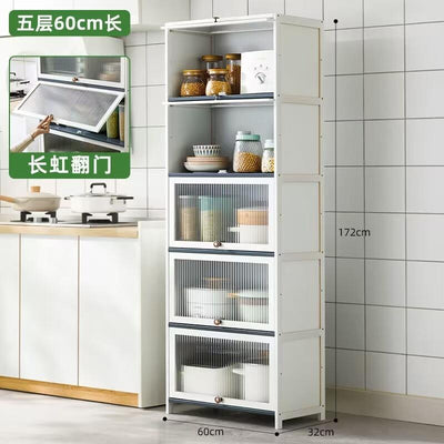 CAGK SG Stock Kitchen Cabinet Storage Multilevel Kitchen Storage Shelf Cupboard Cabinet Microwave