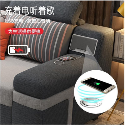 YOOKE Folding Sofa bed with audio storage function study dual-use foldable sofa 3 seater sofa bed