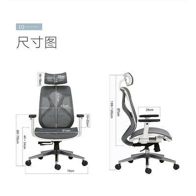 ✨Ready Stock✨ Chairergonomics With Black And White Tone Computer Home Boss Comfortable Swivel Full