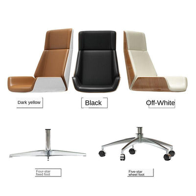 Happy Eulogy Nordic Office Boss Chair Modern Minimalist Big Class Meeting Back Chair Leather Can Lie