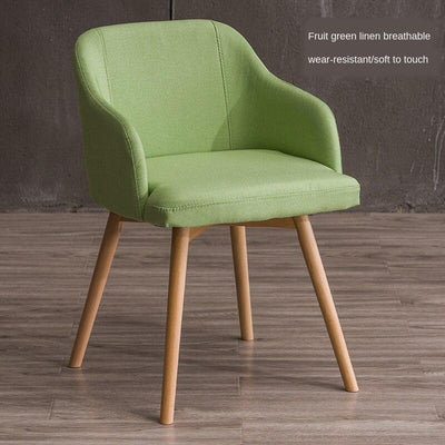 Nordic Fabric Negotiation Leisure Solid Wood Coffee Restaurant Computer Stool Home Modern Simple