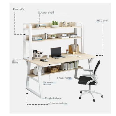 Simple Student Desk With Bookshelf Combination Computer Desk Home Desk