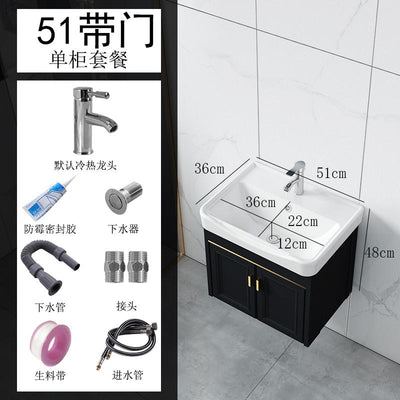 Family Small Toilet Basin Cabinet Combination Wall Mounted Ceramic Washstand Mini Balcony Simple