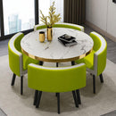 (4+1) Nordic Simple Round Dining Coffee Table Chair