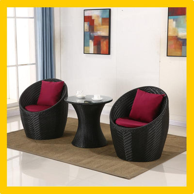 Balcony Table And Chair*spot*Modern Outdoor Rattan Chair 3/4/5 Piece Set Indoor Courtyard Rattan Tea