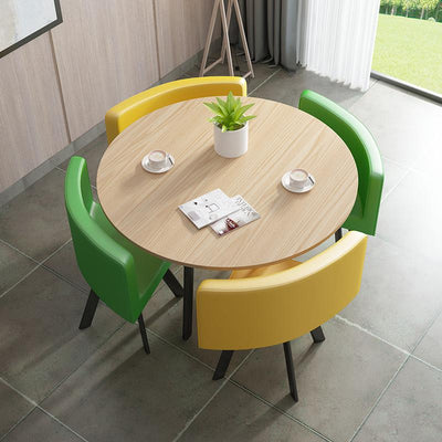 SENBIJU Nordic Dining Table Simple Combination Set With 4 Dining Chairs Family Sales Office