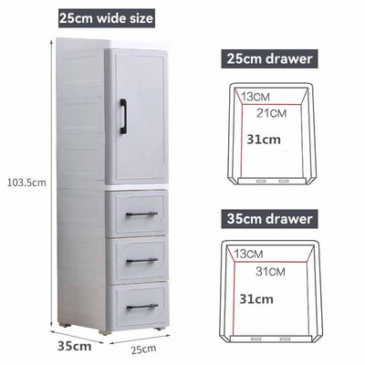 Slim Cabinet SY / Plastic Storage Drawers / Kitchen Organizer Shelf Rack 25 / 35cm Multi-layer