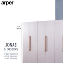 ARPER 4 | 6 Doors Wardrobe, Solid Plywood, 12 Months Warranty, Available with 3 Compartments