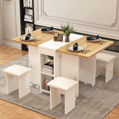 2022 Dining Table Set Marble Foldable Dining Table Movable Small House Multifunctional Combined