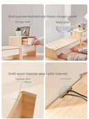 Desktop Monitor Stand Solid Wood Computer Monitor Riser High Capacity Bedroom Desk Storage 064.SG