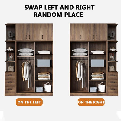 Simple Wardrobe Sliding Door Modern Small Family Bedroom Wooden Storage Cabinet Economy Style