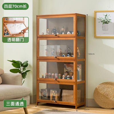 Cabinet Hand-made Display Stand Lego Acrylic Transparent Storage Cabinet Solid Wood Dust-proof