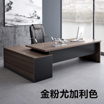 Office 2021 Single Table Boss's Simple Modern with Double Cabinet and Chair Combination President's