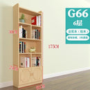 Book Shelf Solid Wood Bookshelf Cabinet Modern Simple Floor Bookcase Shelf Log Pine With Door Bay