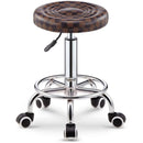 Leather Bar Stool Swivel Chair High Back Lifting Bar Chair Beauty Barber Shop Chair Round Stool With