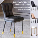 DF Nordic Dining Chair With Gold Foot Restaurant PU Leather Waterproof Leisure Chair,Modern Home