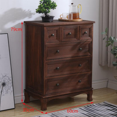 wood 🎉readystock🎉Solid chest of drawers, American storage locker, living room, bedroom, bedside