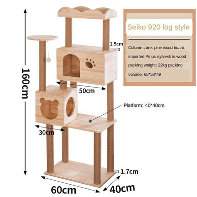 Rack Wood Large Climbing Solid Nest Integrated Villa Tree House Cat Tower Platform