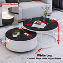 SENBIJU Small Coffee Table Nordic Side Table Round coffee table With Roller