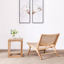 Nordic rattan chair back chair property balcony lounge chair single solid wood recliner rattan chair