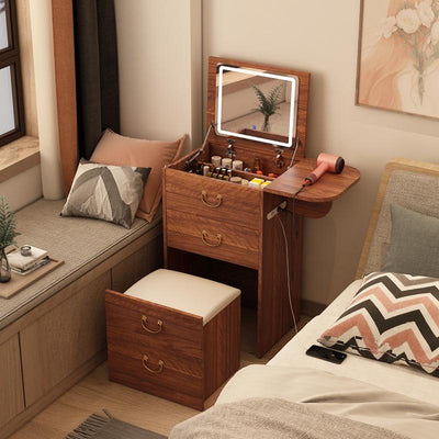 YICHANG Nordic Dressing Table Bedroom Modern Simple Storage Cabinet Integrated Flip Small Family