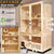 HOOOPET Cat Cage Solid Wood Cat Villa Household Luxury Three Floor Cat Cabinet Pet House